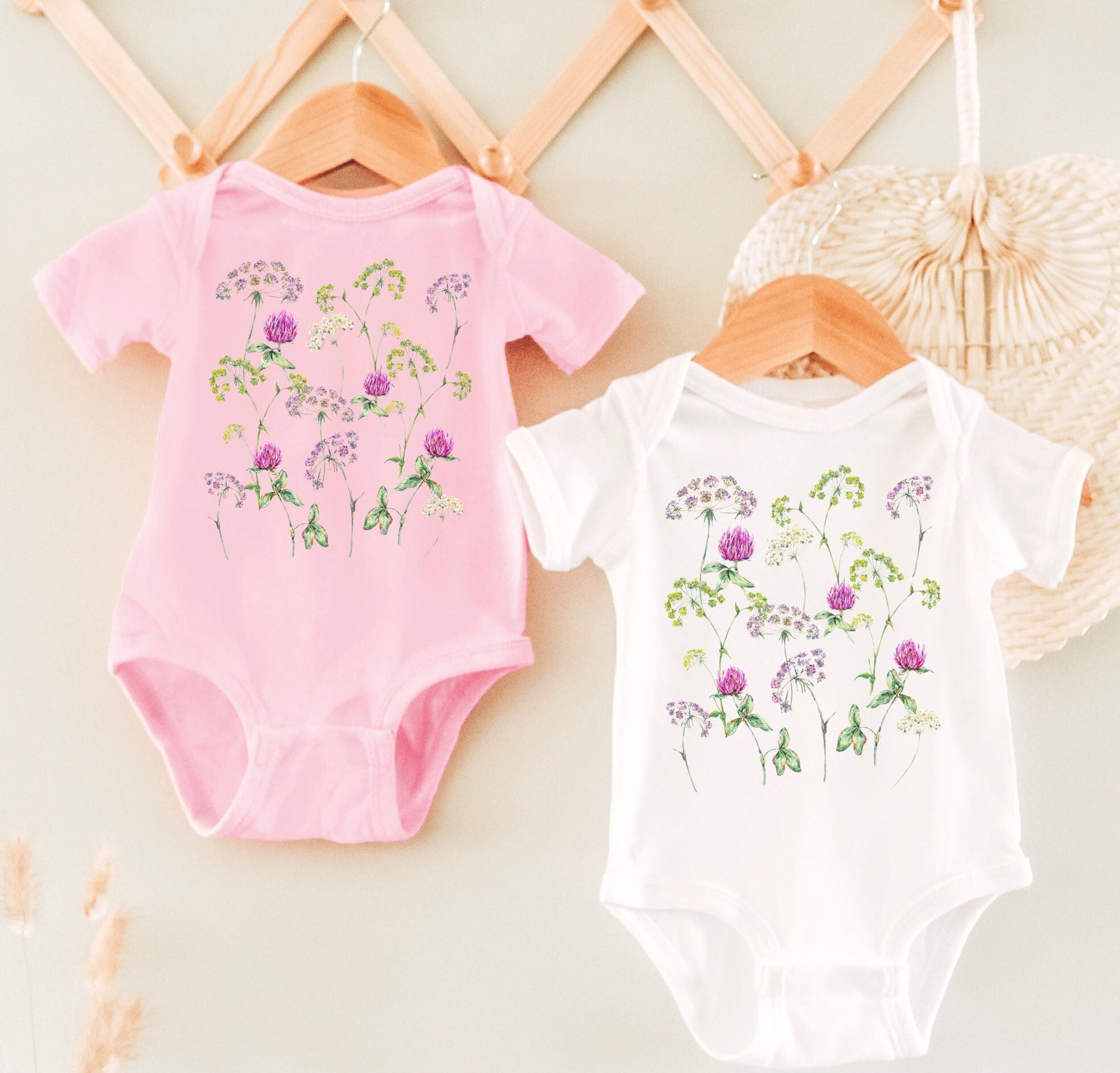 Wildflower Baby Bodysuit Wild Flower Baby Girl Clothes Cottagecore Baby Clothes Watercolor Floral Bodysuit Boho Flowers Bodysuit Fairycore