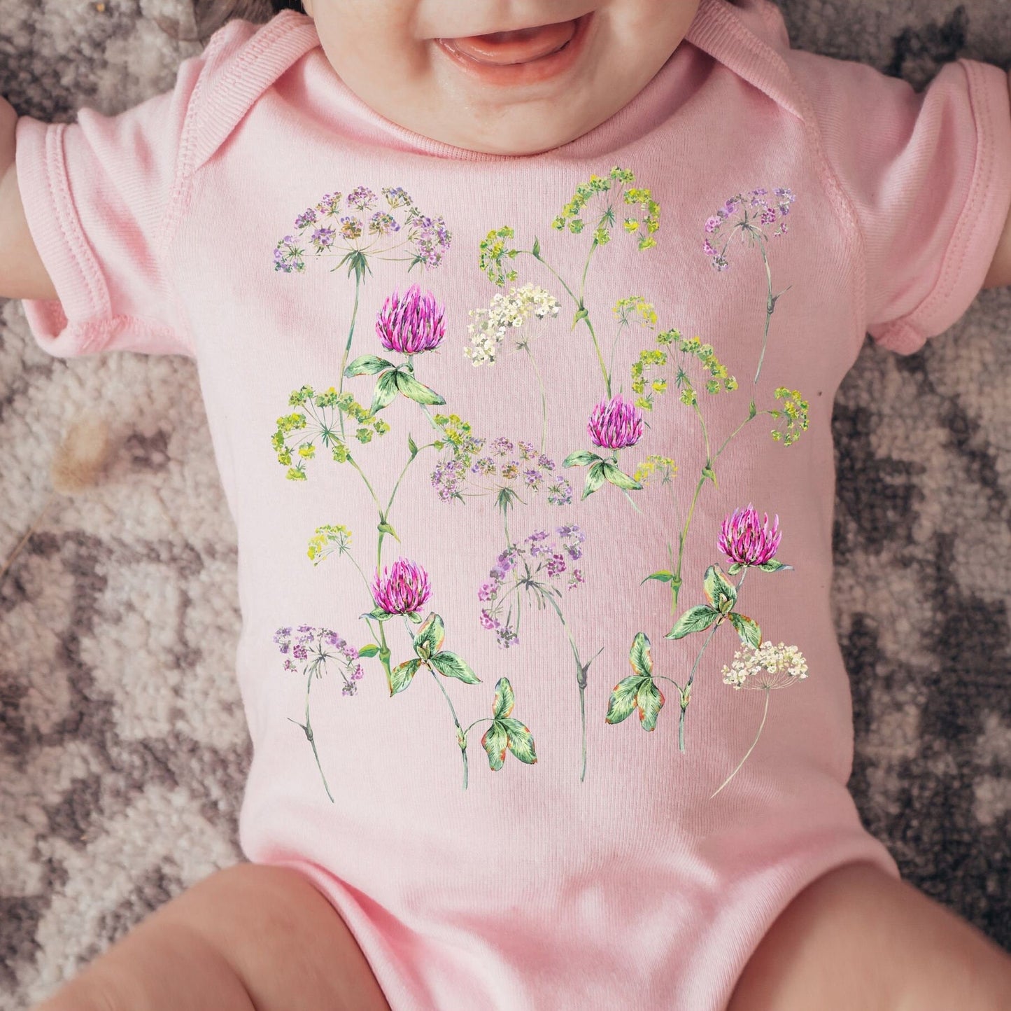 Wildflower Baby Bodysuit Wild Flower Baby Girl Clothes Cottagecore Baby Clothes Watercolor Floral Bodysuit Boho Flowers Bodysuit Fairycore