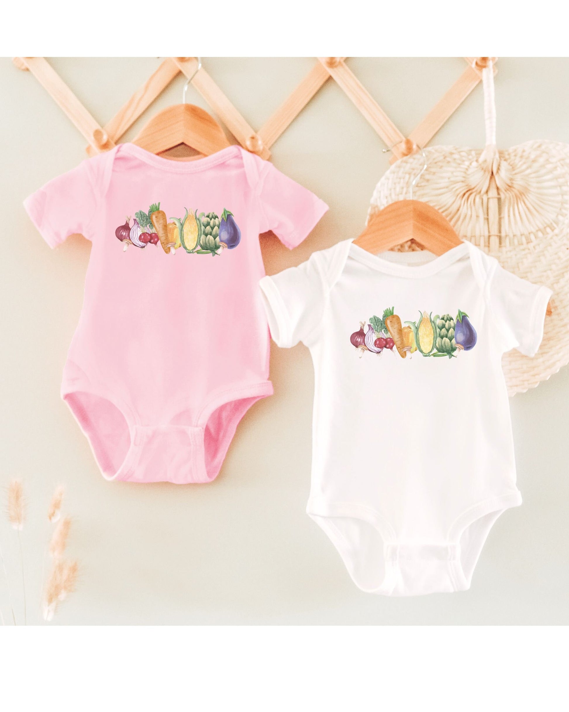 Rainbow Vegetable Baby Bodysuit Cottage Core Baby Clothes Corn Bodysuit Veggie Baby Bodysuit Vegetarian Baby Vegan Baby Farm Baby Tee