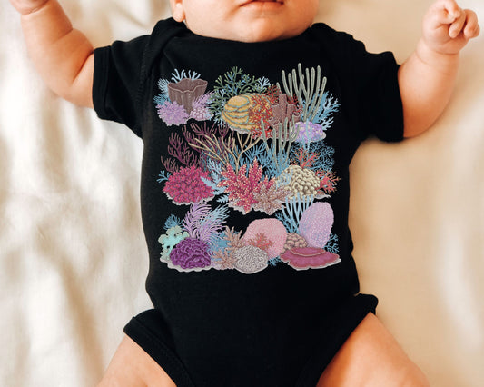 Coral Reef Baby Bodysuit Oceancore Baby Mermaidcore Bodysuit Ocean 1st Birthday Beach Bodysuit for Baby Mermaid Baby Shower Beachy Baby Gift