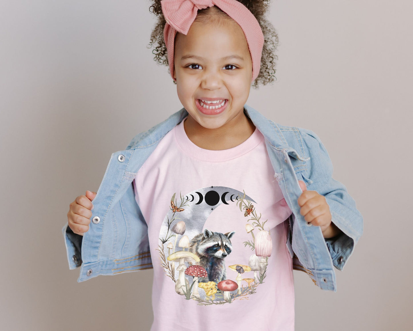 Raccoon Shirt For Kids Mushroom Shirt Goblincore Toddler Dark Cottagecore Shirt Kids Forestcore Shirt Racoon Shirt for Toddler Moon Phases