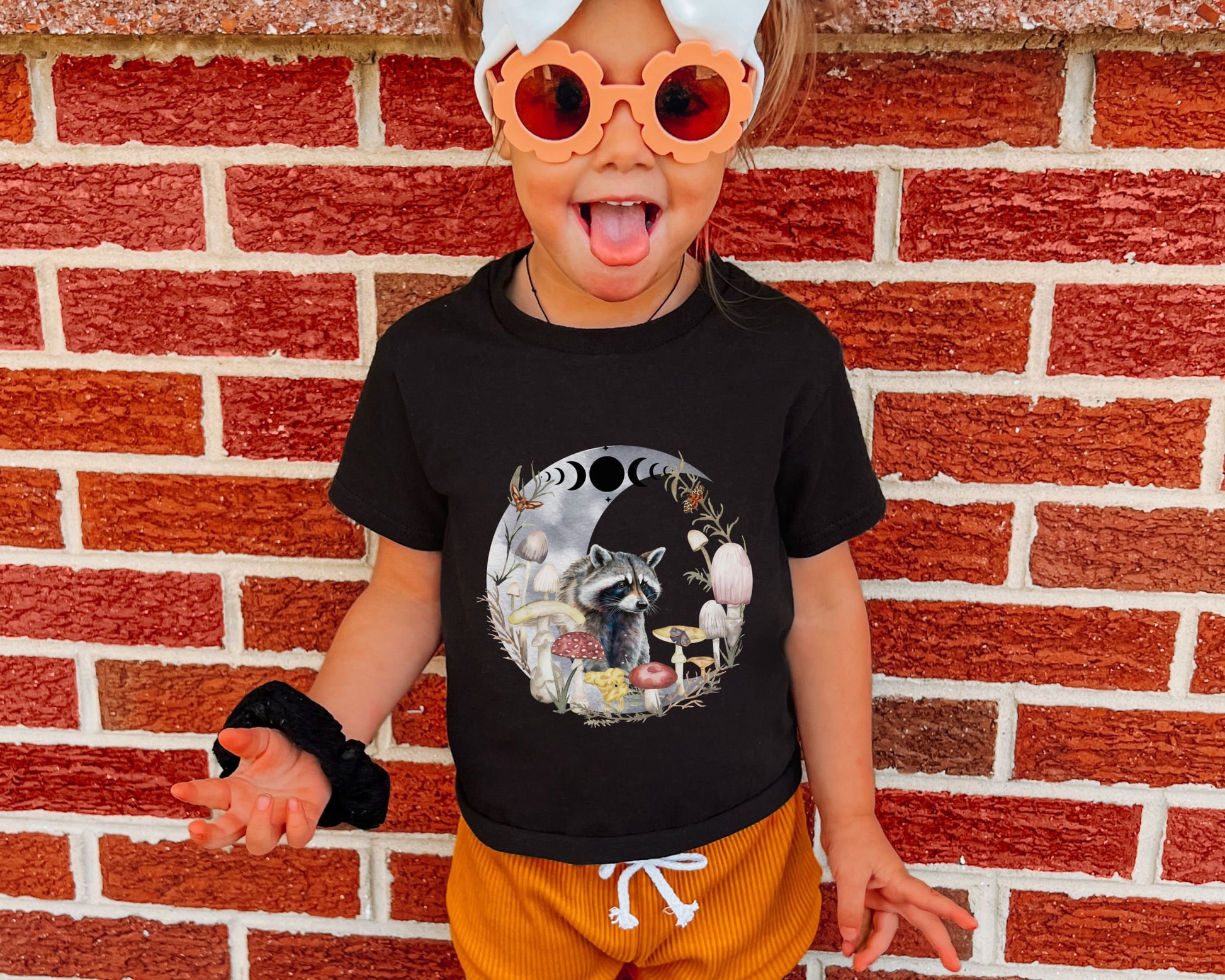 Raccoon Shirt For Kids Mushroom Shirt Goblincore Toddler Dark Cottagecore Shirt Kids Forestcore Shirt Racoon Shirt for Toddler Moon Phases