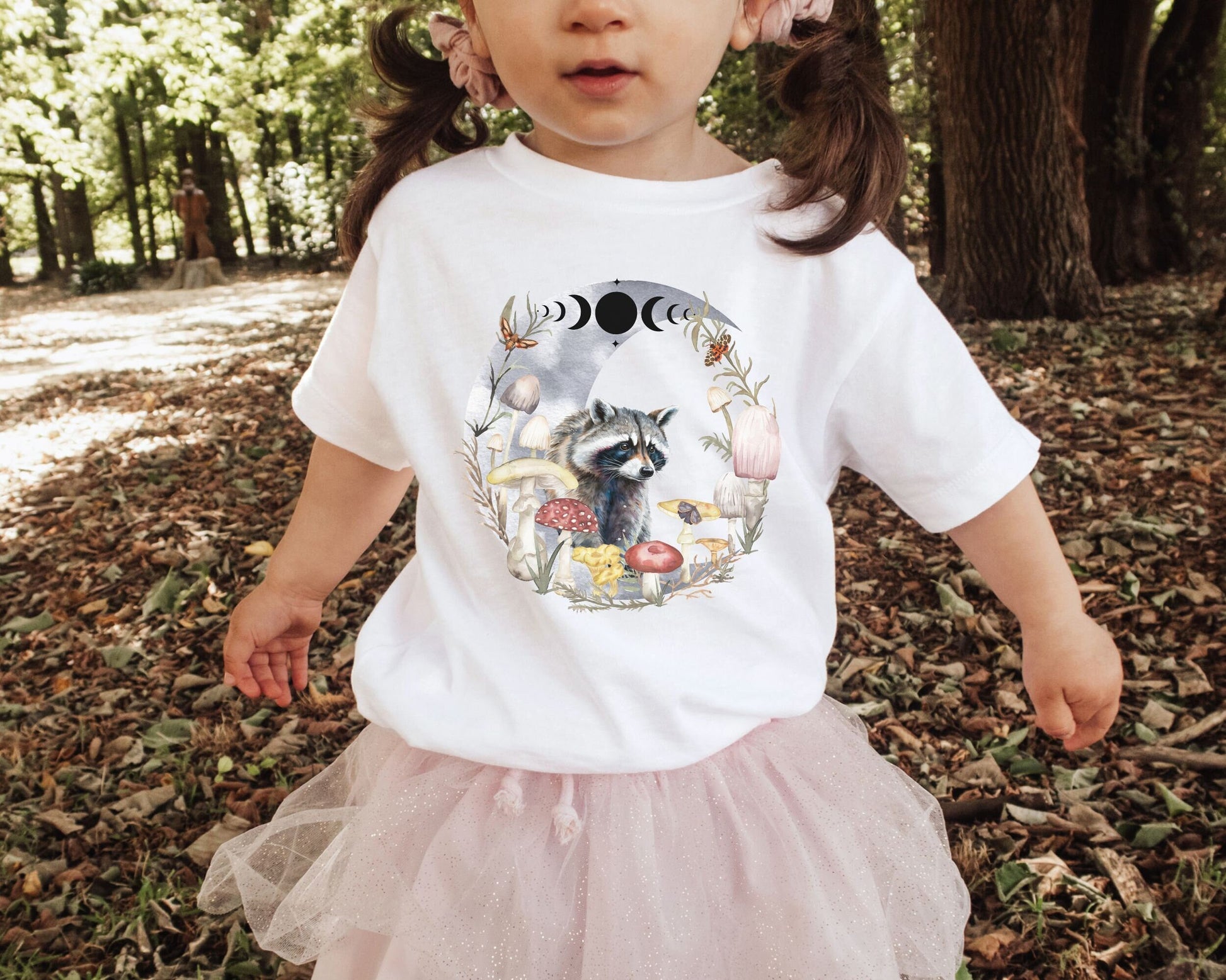 Raccoon Shirt For Kids Mushroom Shirt Goblincore Toddler Dark Cottagecore Shirt Kids Forestcore Shirt Racoon Shirt for Toddler Moon Phases