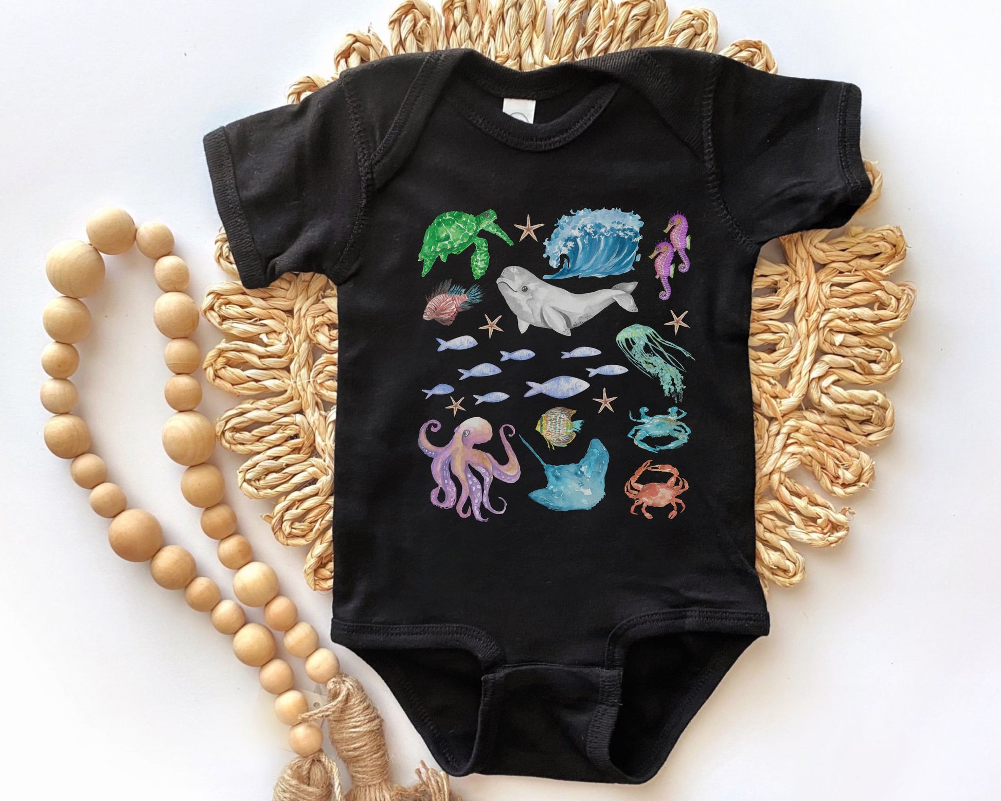 Ocean Animals Baby Bodysuit Oceancore Crustaceancore Sea Bodysuit Mermaid Core Baby Ocean First Birthday Ocean Baby Shower Gift 1st Birthday