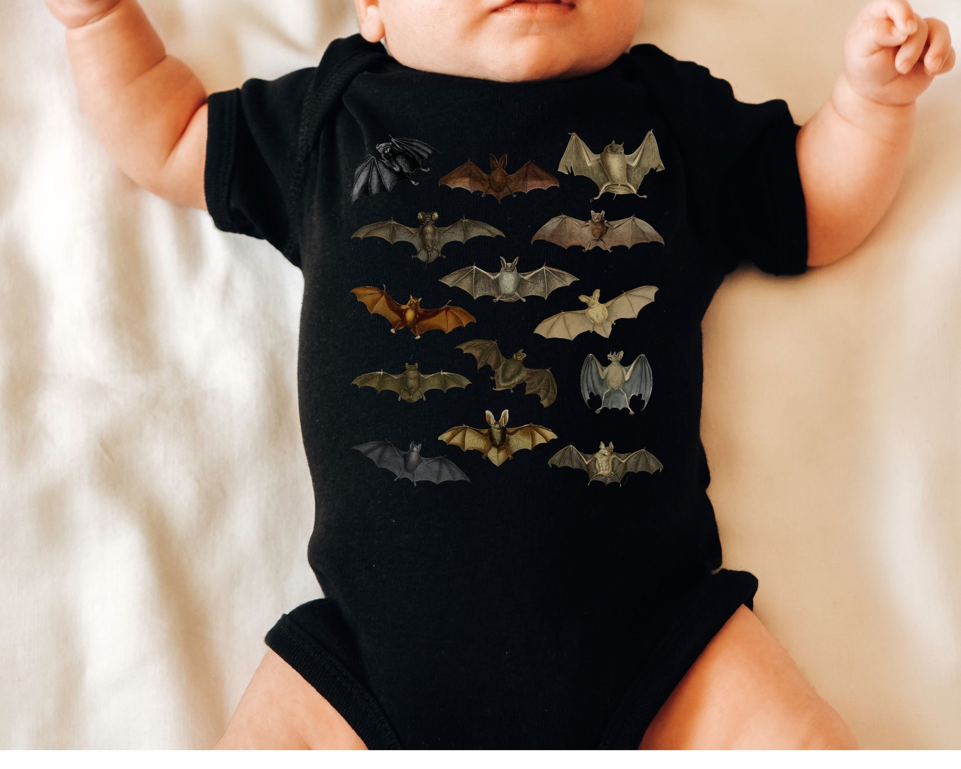 Flying Bats Baby Bodysuit Goblincore Baby Clothes Dark Cottagecore Baby Clothes Bat Shirt Infant Halloween Baby Bodysuit Baby Boy Baby Girl