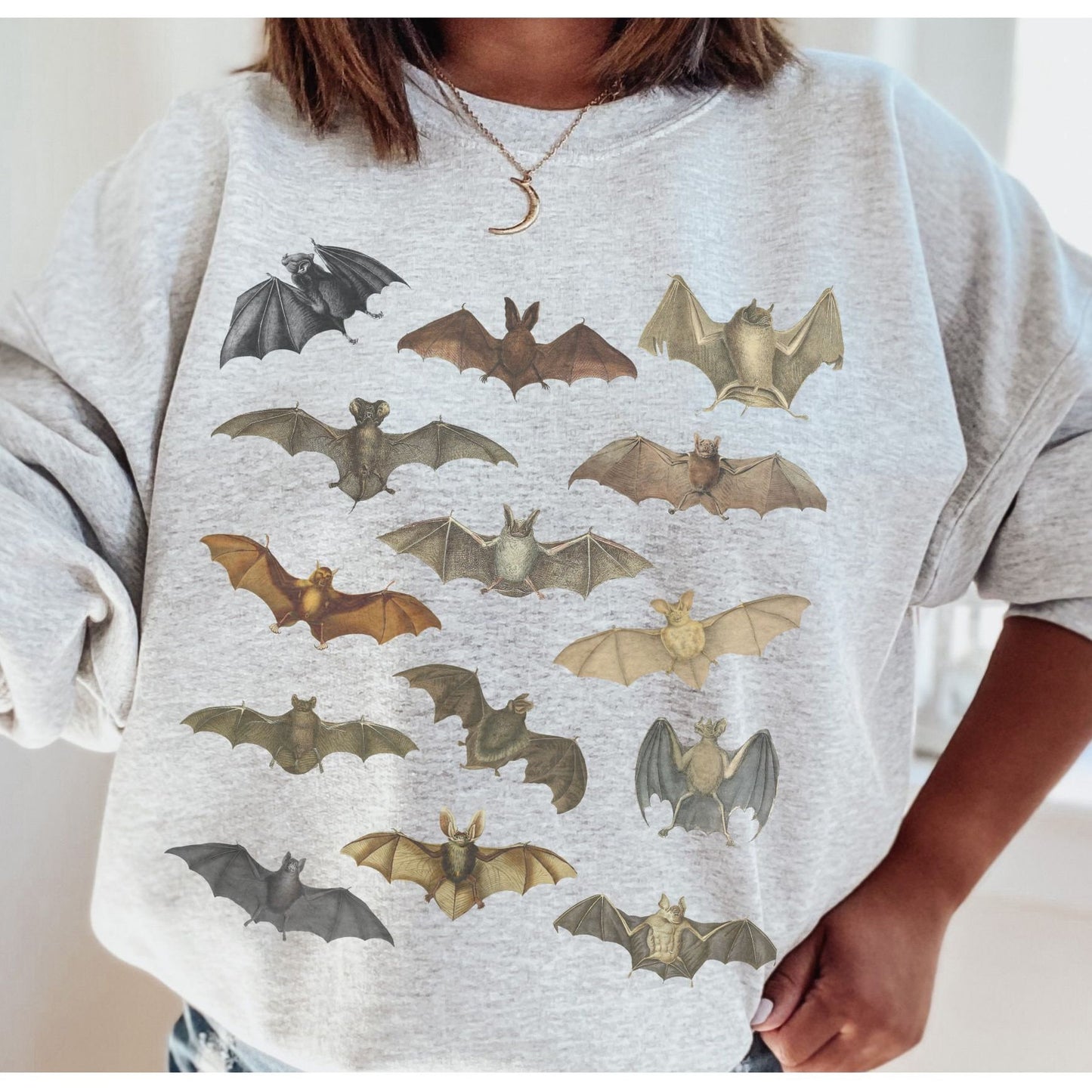 Bat Shirt Dark Cottagecore Bats Sweatshirt Halloween Crewnecks Goth Sweatshirt Cottagecore Vintage Bats Goblincore Halloween Clothes