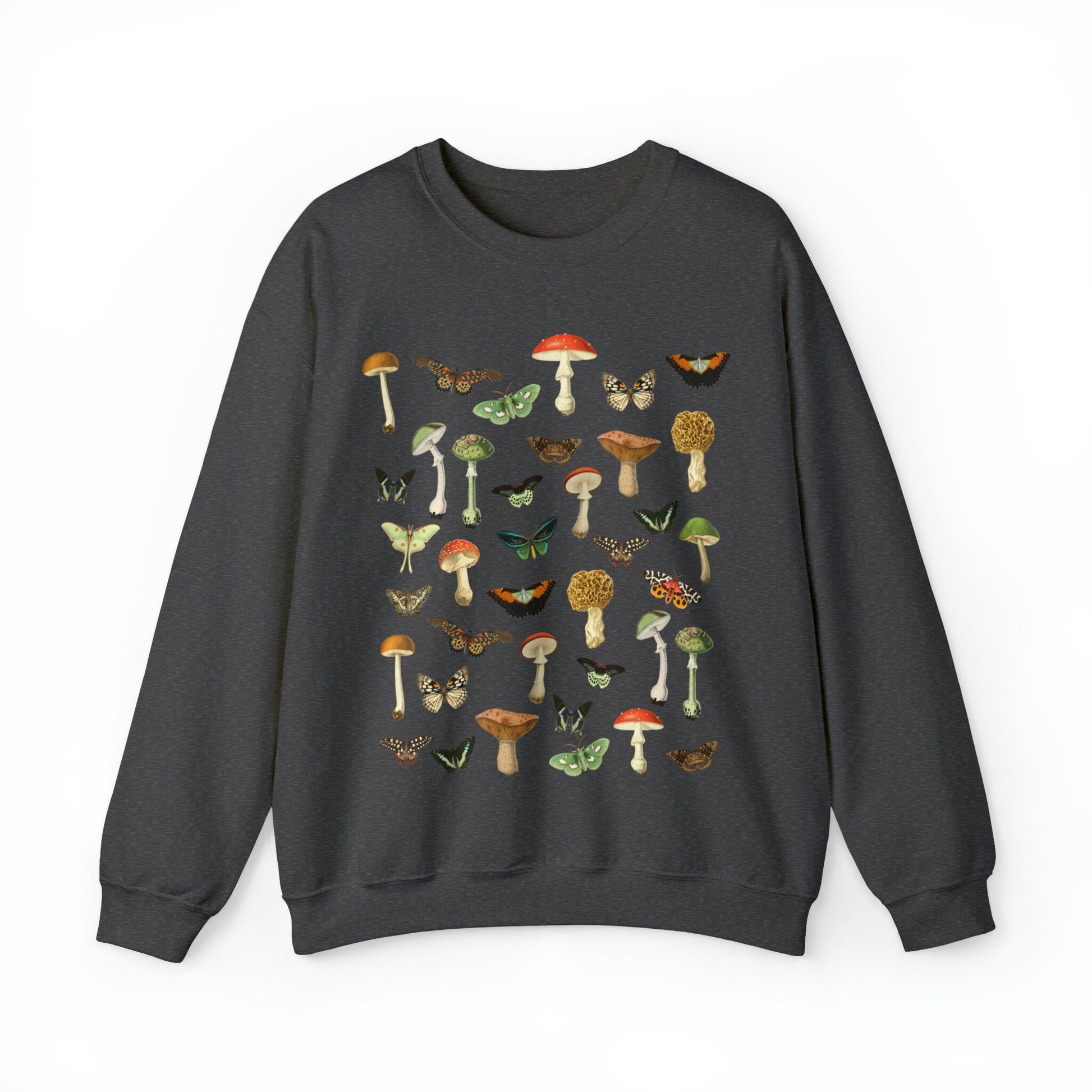 Mushroom Sweatshirt Moth Shirt Butterfly Crewneck Mushroom Sweater Cottagecore Clothes Goblincore Fairycore Forestcore Insect Nature Shirt