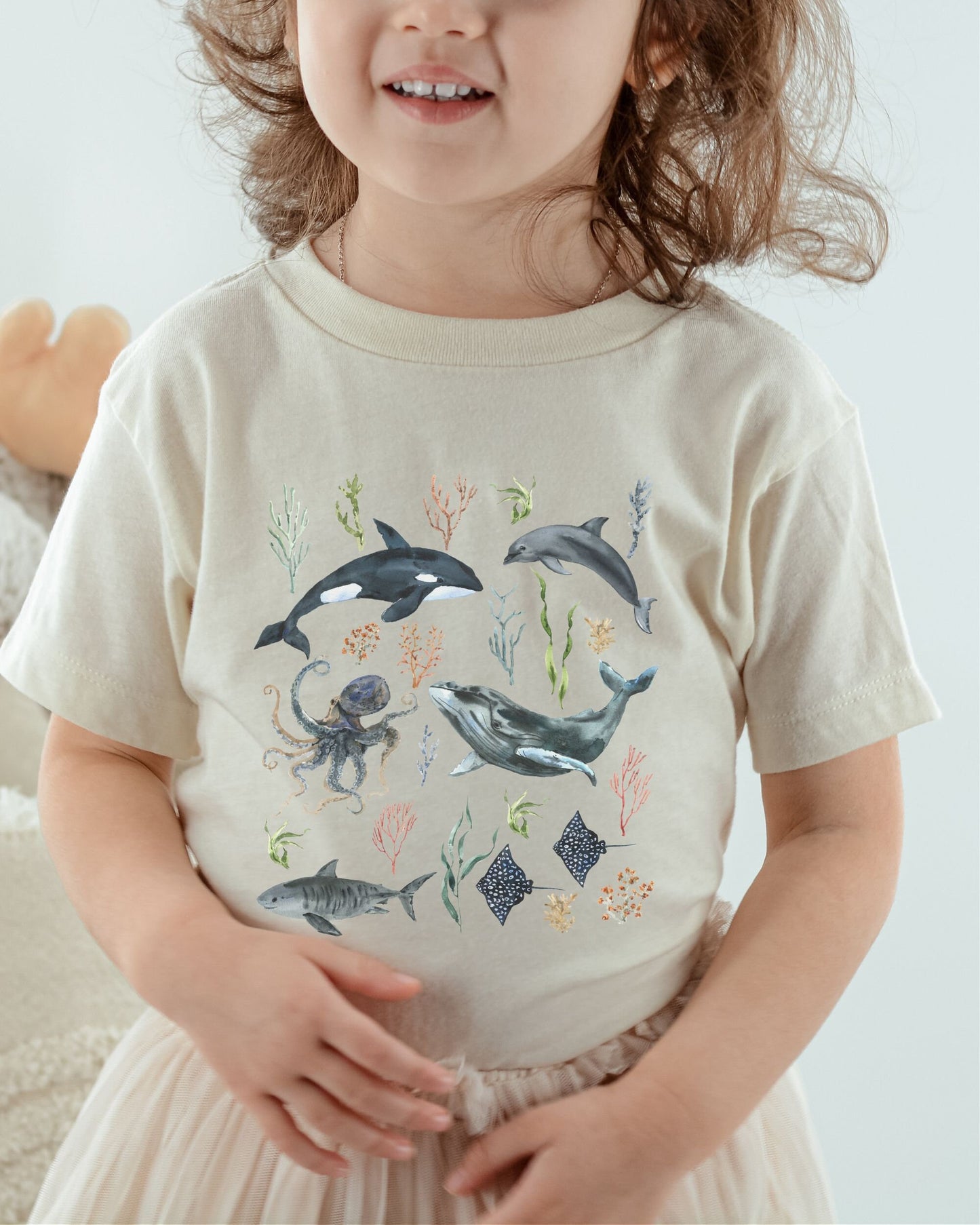 Oceancore Shirt Kids Whale Shirt Toddler Mermaidcore Sea Birthday Party Shark Tee Nature Lover Shirt for Girl Boys Unisex Ocean Animal Tee