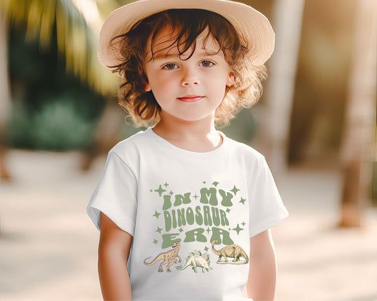 Dinosaur Era Toddler Tee T-Rex Shirt for Kids Preppy Shirts for Boys Dino Graphic Tees for Kids Trendy Boys Clothes