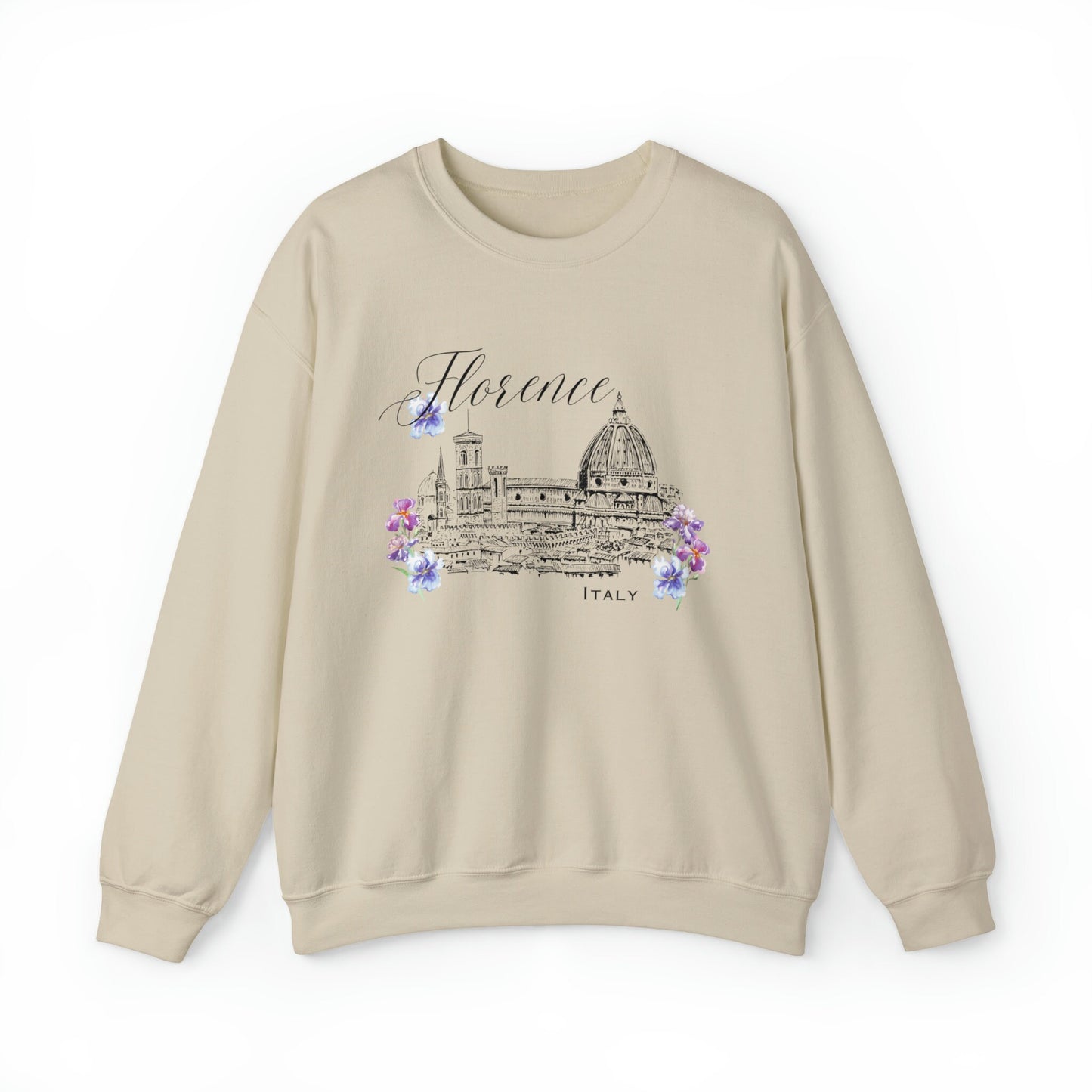 Florence Italy Sweatshirt, Travel Sweatshirt Italy Shirt Romantic Italian Aesthetic Light Academia Honeymoon Sweatshirt Wildflower Shirt