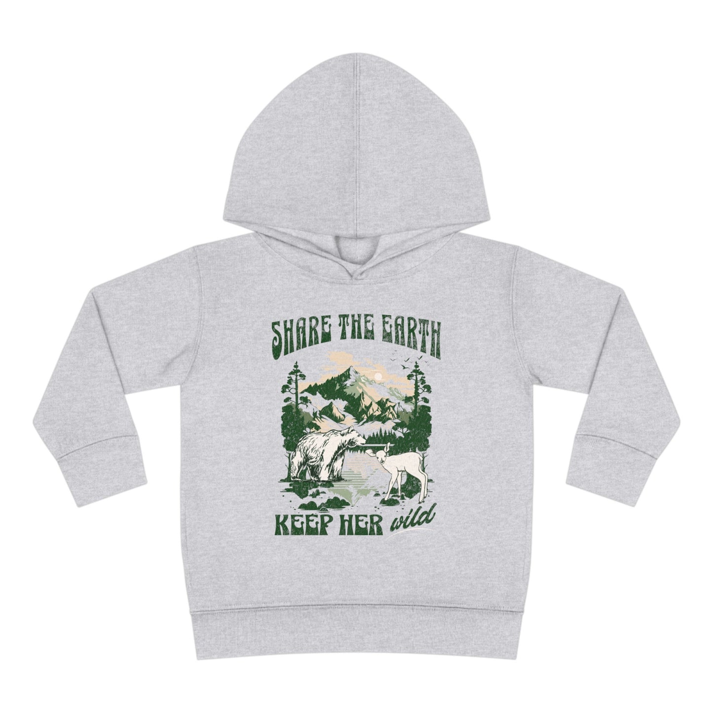 Share the Earth Toddler Hoodie Nature Sweatshirt Gender Neutral Kids Clothes Granola Girl Sweatshirt Earth Sweatshirt Animal Lover Shirt