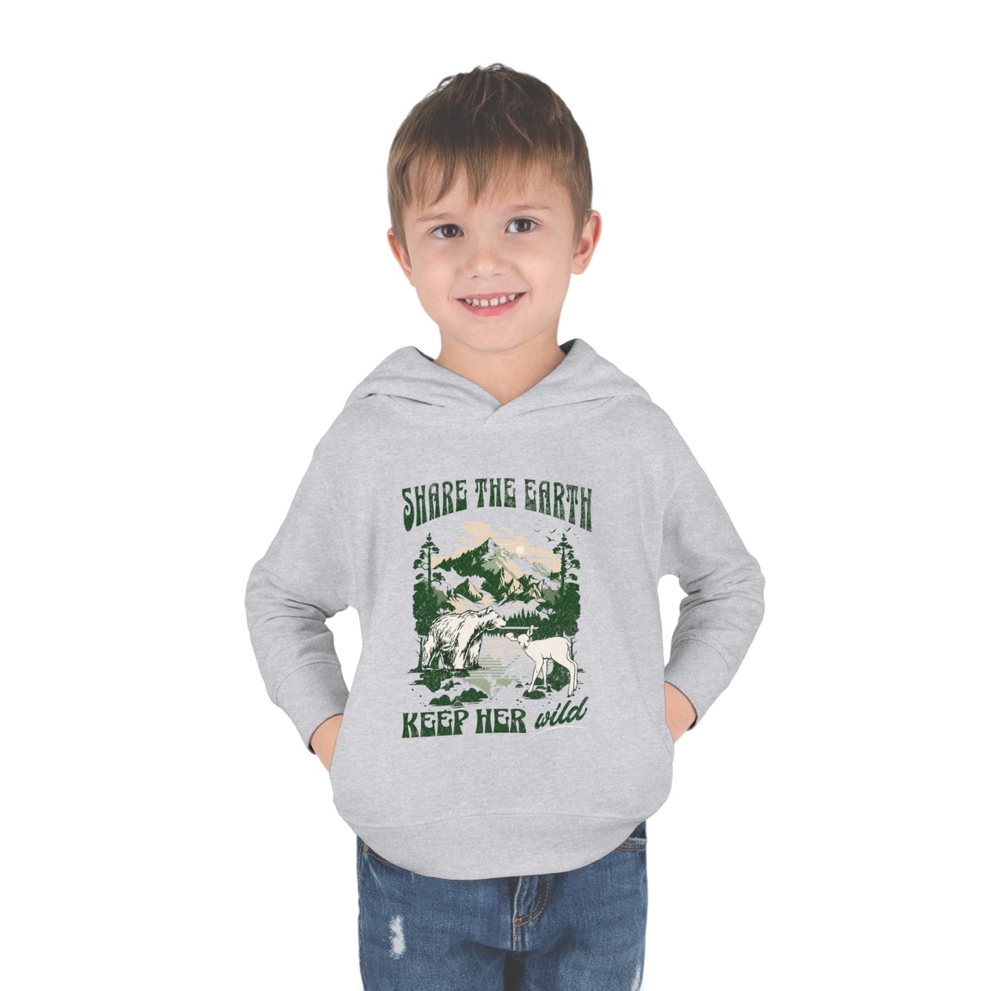 Share the Earth Toddler Hoodie Nature Sweatshirt Gender Neutral Kids Clothes Granola Girl Sweatshirt Earth Sweatshirt Animal Lover Shirt