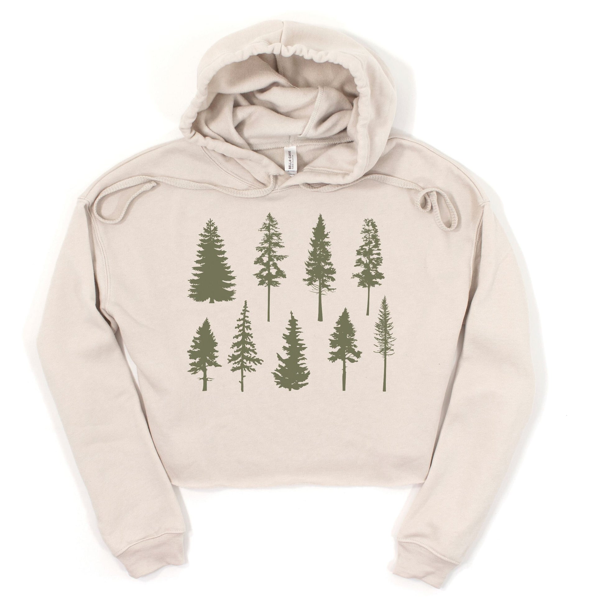 Forest Trees Silhouette Cropped Hoodie Granola Girl Aesthetic Nature Hoodie ForestCore Sweatshirt Outdoors Adventurer Cropped Shirt