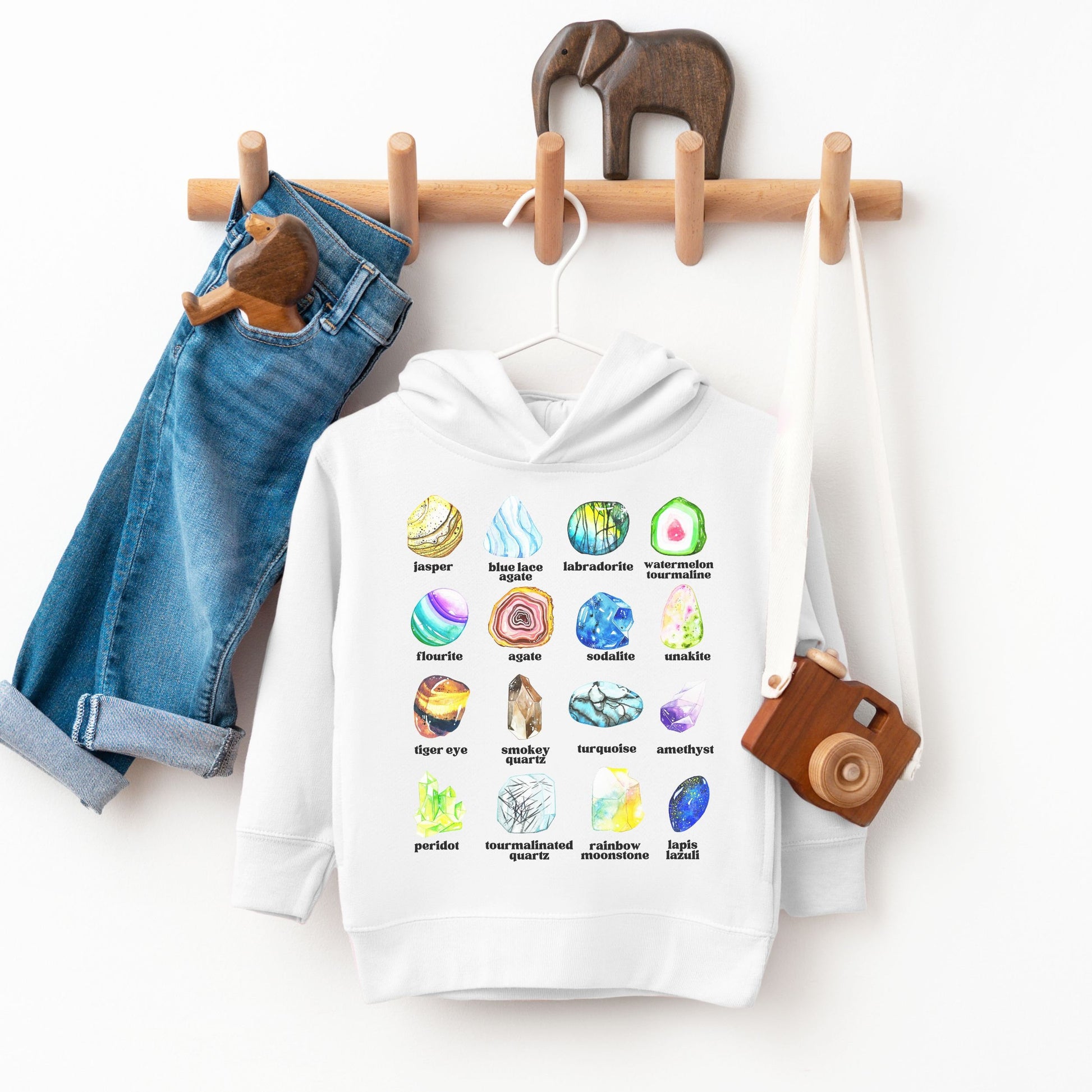 Crystal Shirt Toddler Gems and Minerals Toddler Hoodie Toddler Shirt Educational Gemstone Sweatshirt Kids Crystal Hoodie Sweatshirt