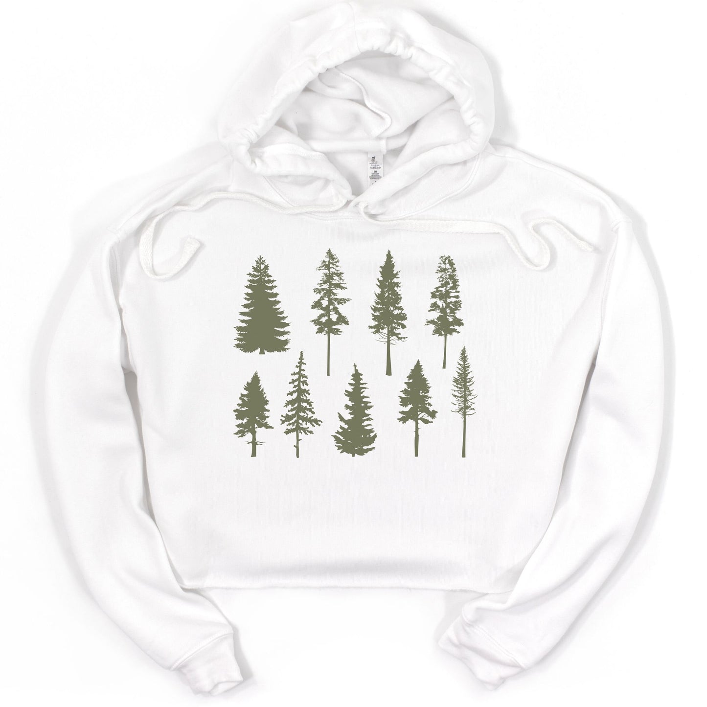 Forest Trees Silhouette Cropped Hoodie Granola Girl Aesthetic Nature Hoodie ForestCore Sweatshirt Outdoors Adventurer Cropped Shirt