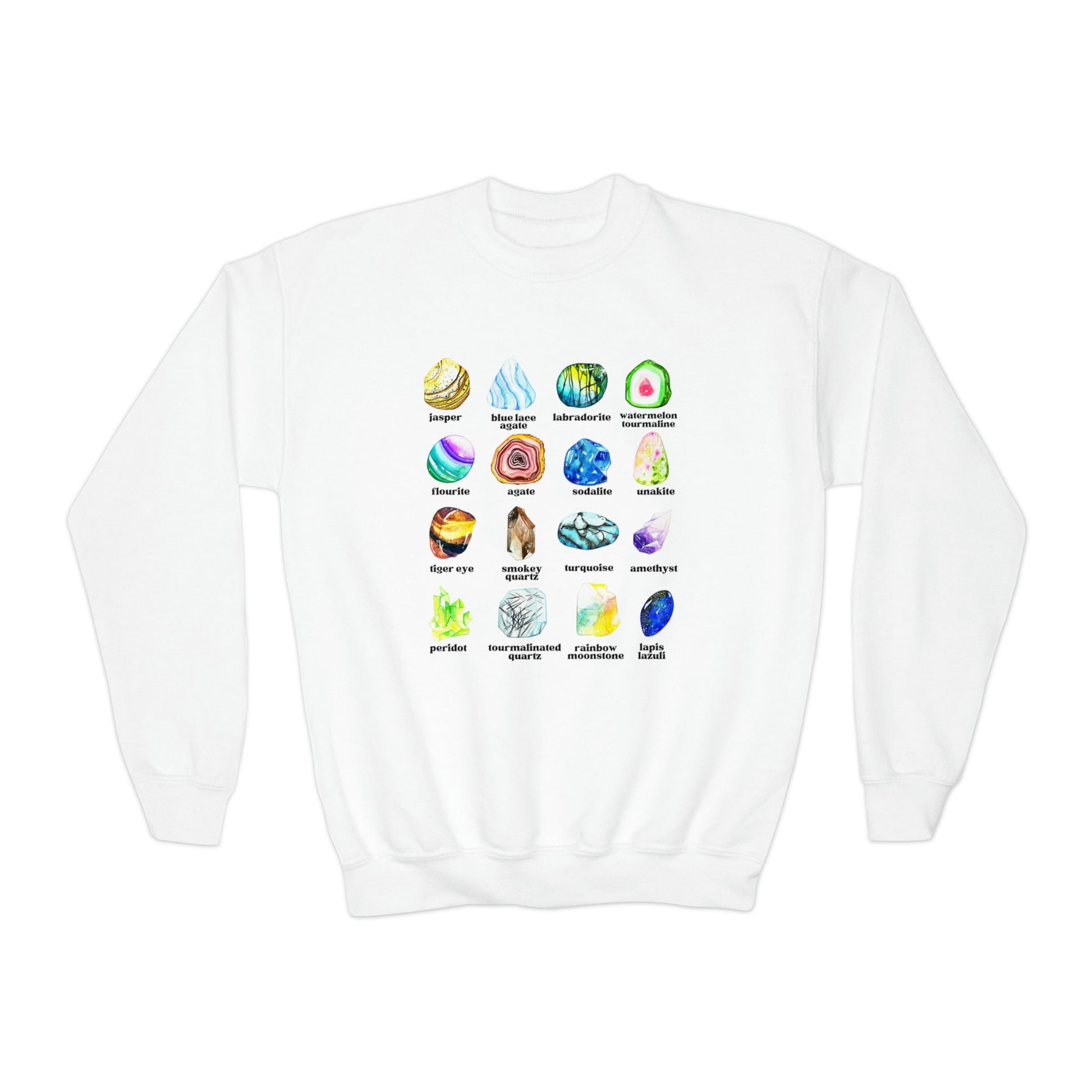 Gem and Mineral Sweatshirt for Kids Crystal Shirt Toddler Shirt Educational Gemstone Sweatshirt Kids Geology Crewneck Crystal Sweatshirt