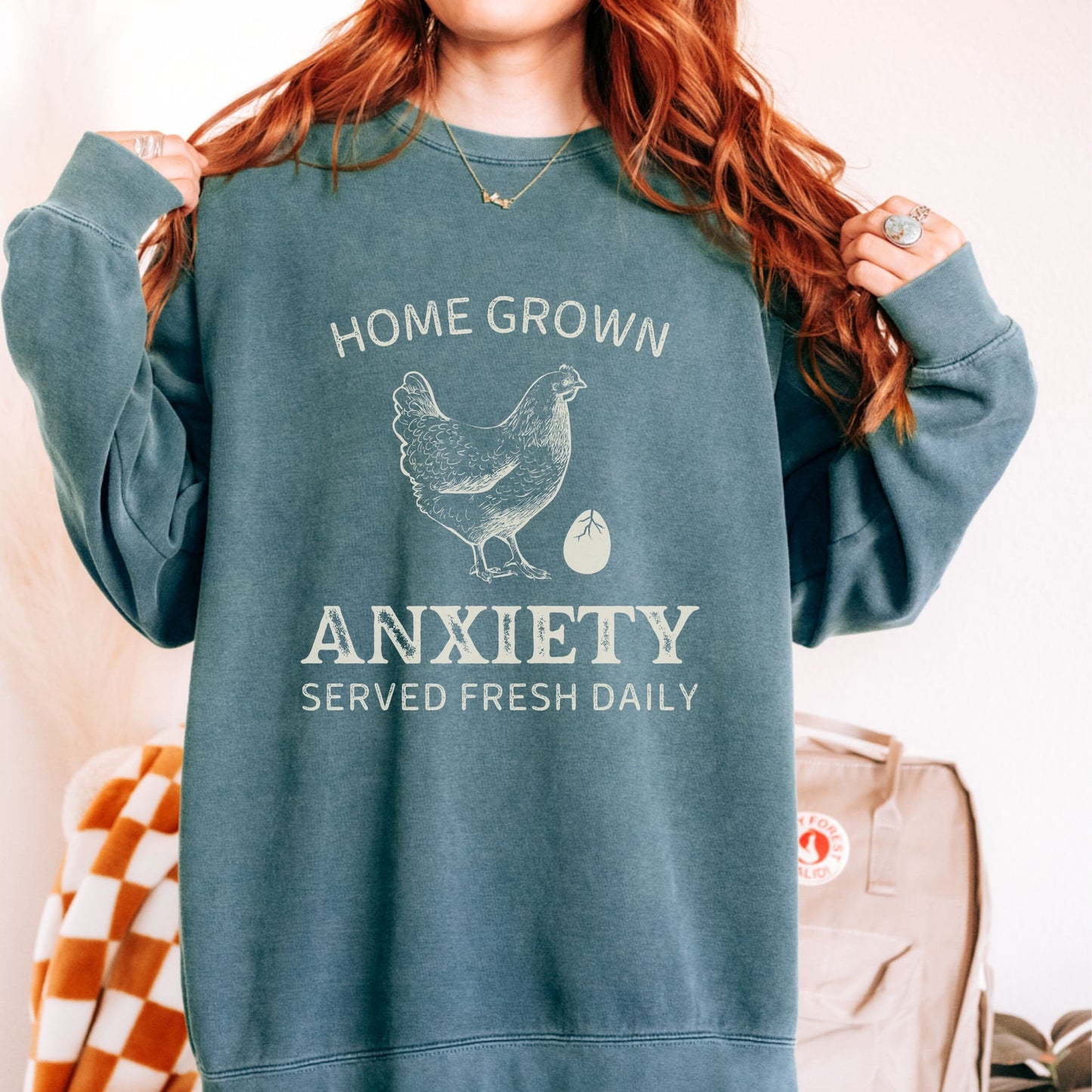 Anxiety Sweatshirt Chicken Sweatshirt Funny Chicken Shirt Mental Health Sweatshirt Farm Shirts Women Hen Sweatshirt Anxiety Crewneck