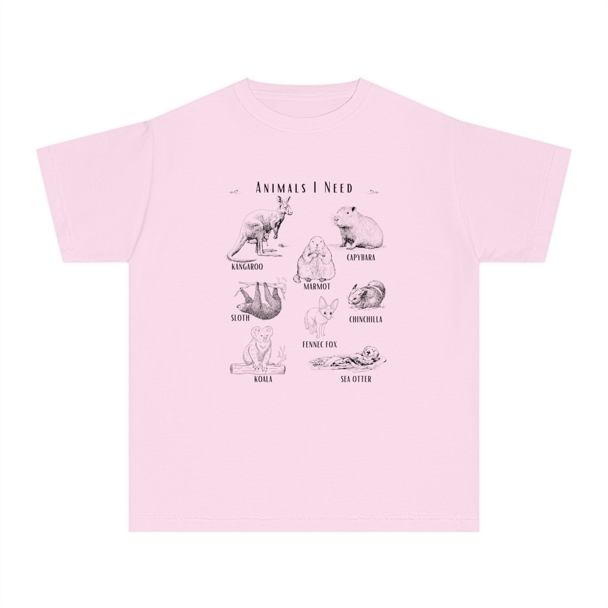 Animals Shirt Kids, Cute Animals Shirt Capybara Shirt Fennec Fox Sloth Shirt Groundhog Sea Otter Shirt Nature Shirt Girl Meme Shirt for Boys