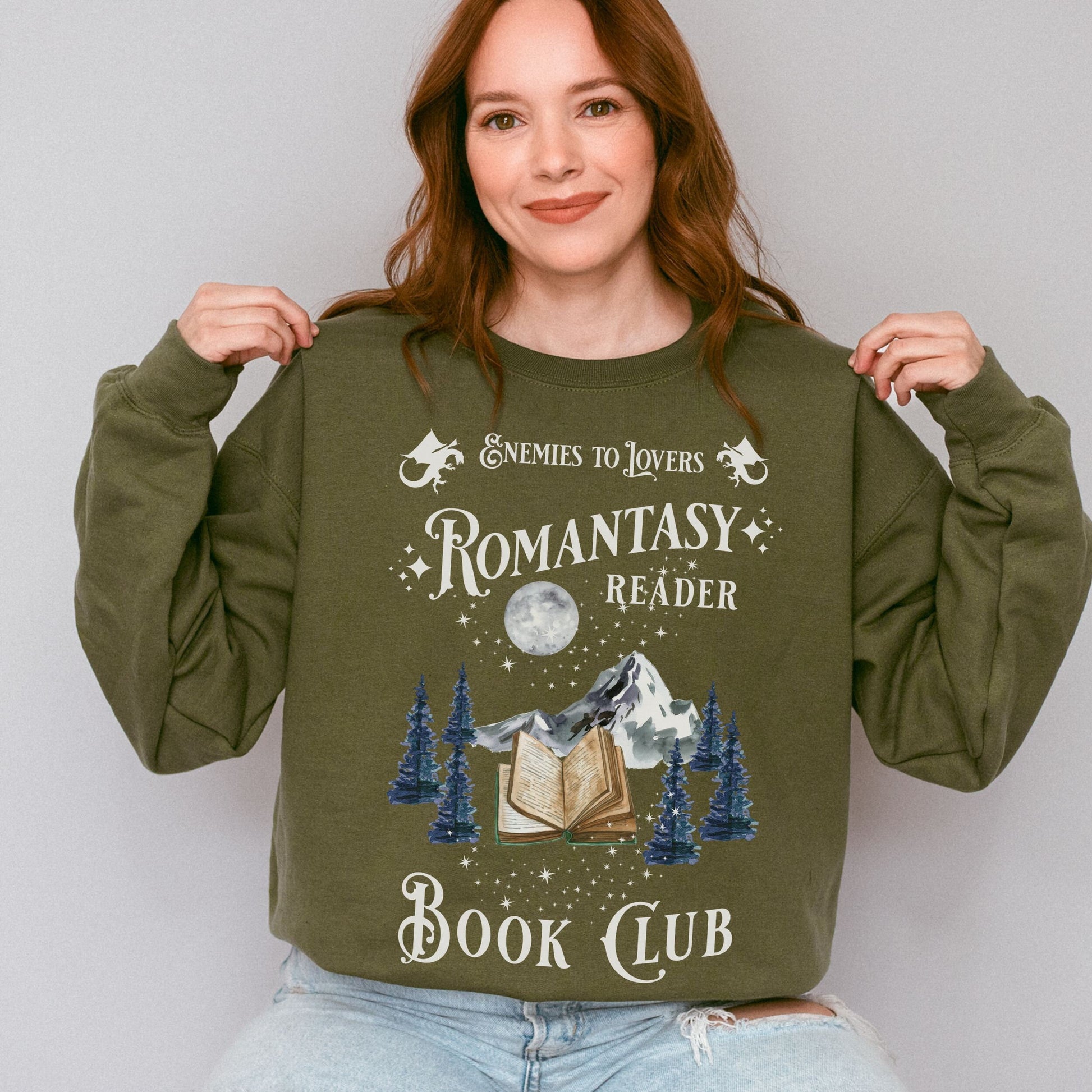 Romantasy Reader Book Club Sweatshirt, Enemies To Lovers Book Tropes Booklover Gift, Spicy Book Fantasy Romance Bookish Things Smut Shirt