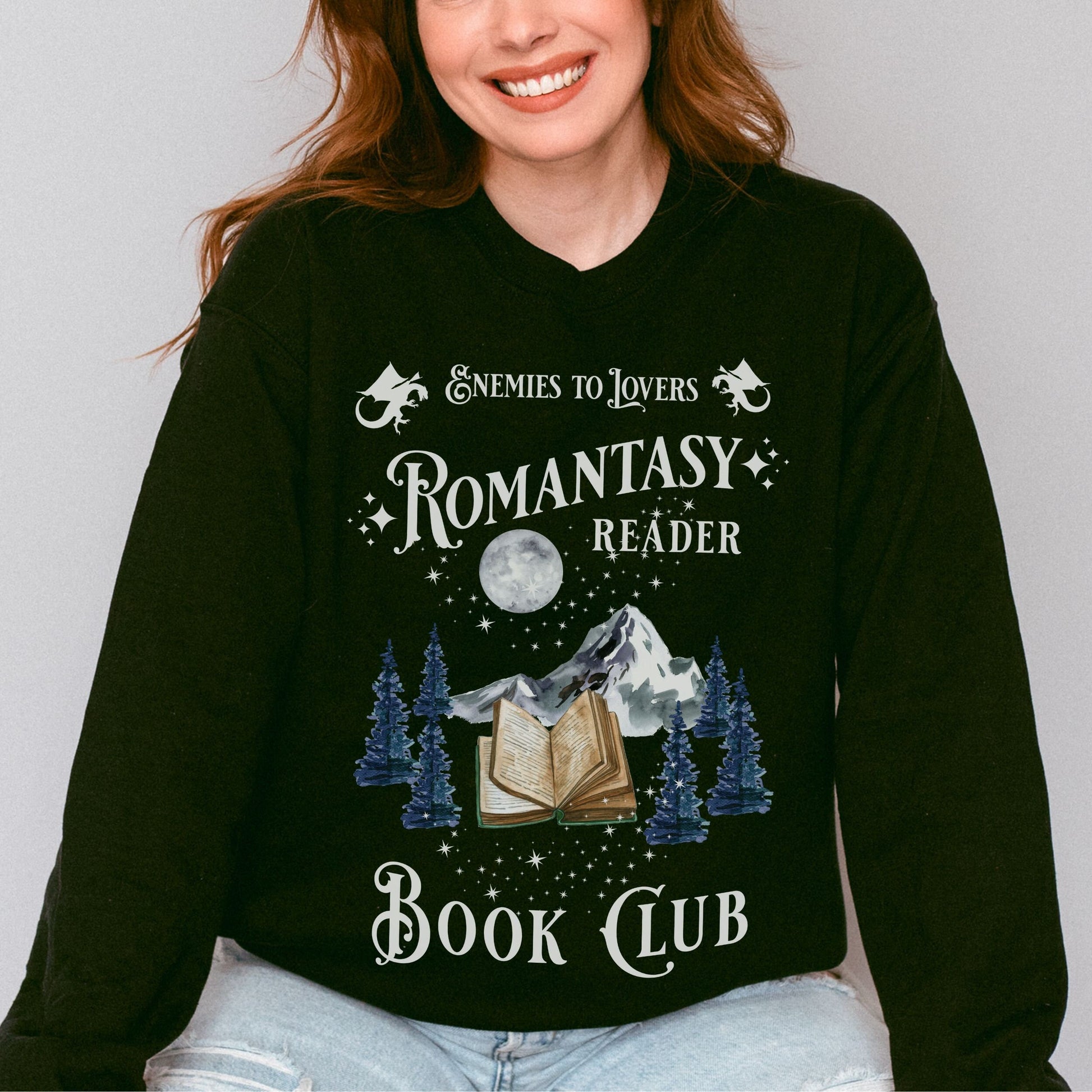 Romantasy Reader Book Club Sweatshirt, Enemies To Lovers Book Tropes Booklover Gift, Spicy Book Fantasy Romance Bookish Things Smut Shirt