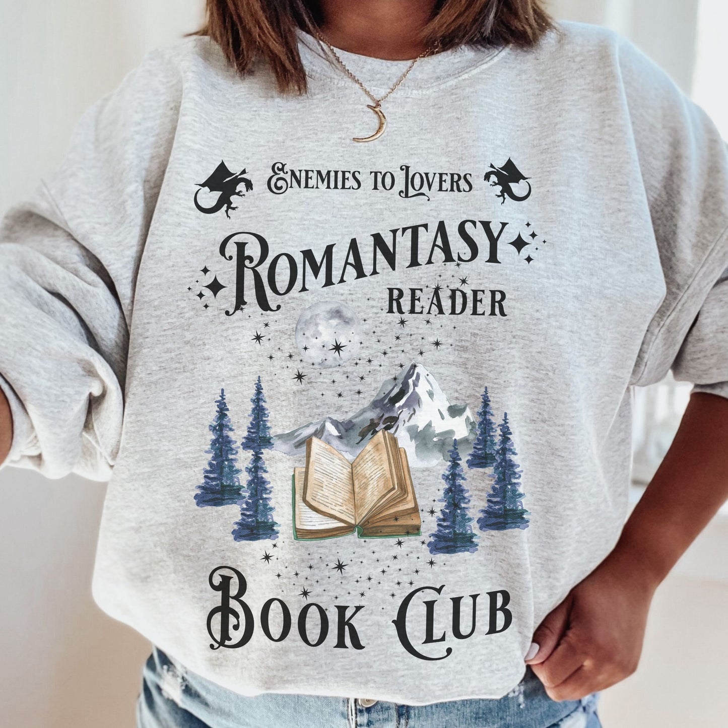 Romantasy Reader Book Club Sweatshirt, Enemies To Lovers Book Tropes Booklover Gift, Spicy Book Fantasy Romance Bookish Things Smut Shirt