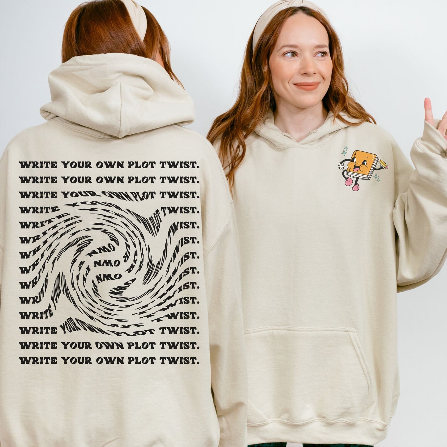 Write Your Plot Twist Hoodie, Bookish Things Preppy Stuff Reading Mental Health Hoodie Book Club Sweatshirt Personal Growth Self Kindness