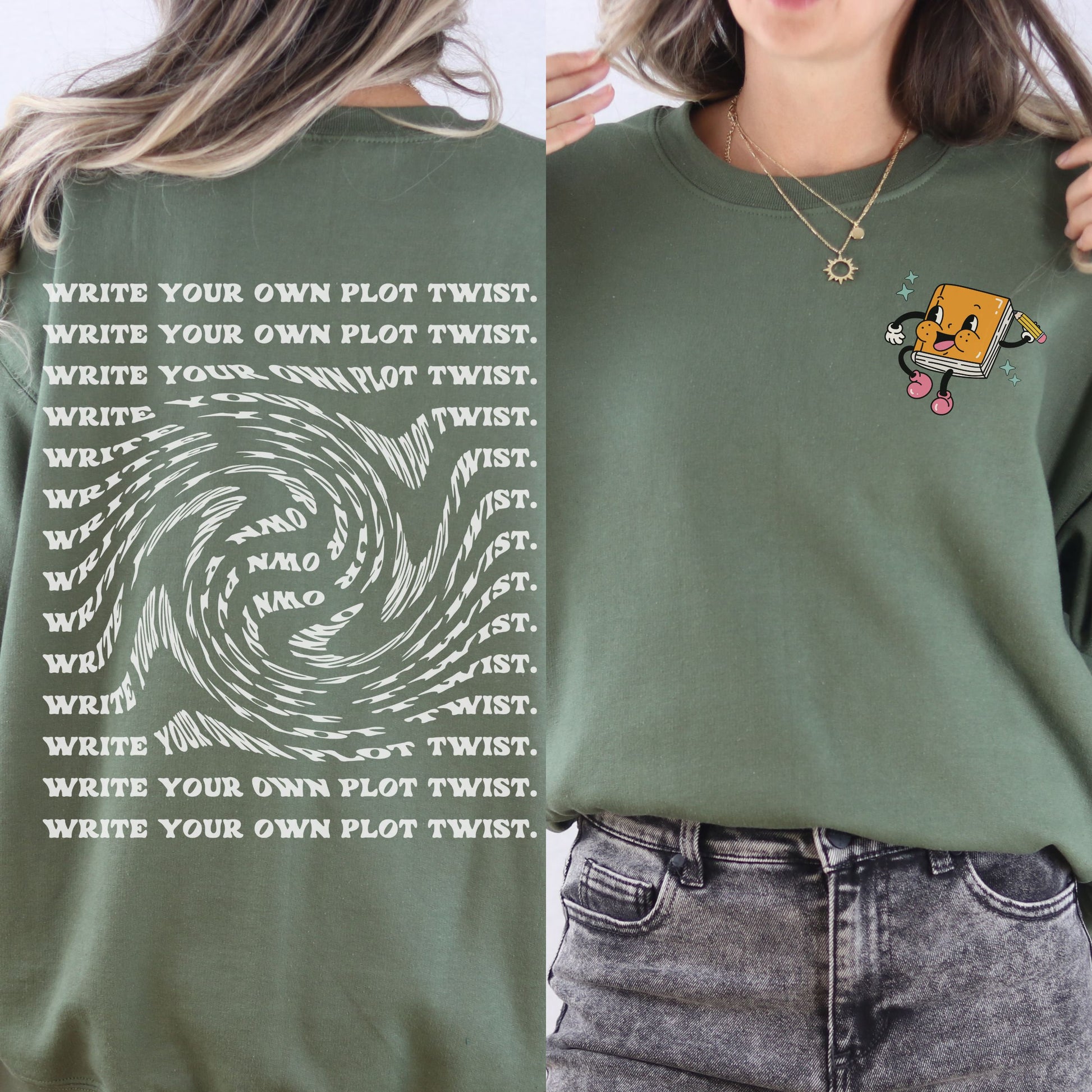 Write Your Plot Twist Sweatshirt Book Lover Sweater Bookish Things High School Gift College Graduation Gift Mental Health Shirt Writer Shirt