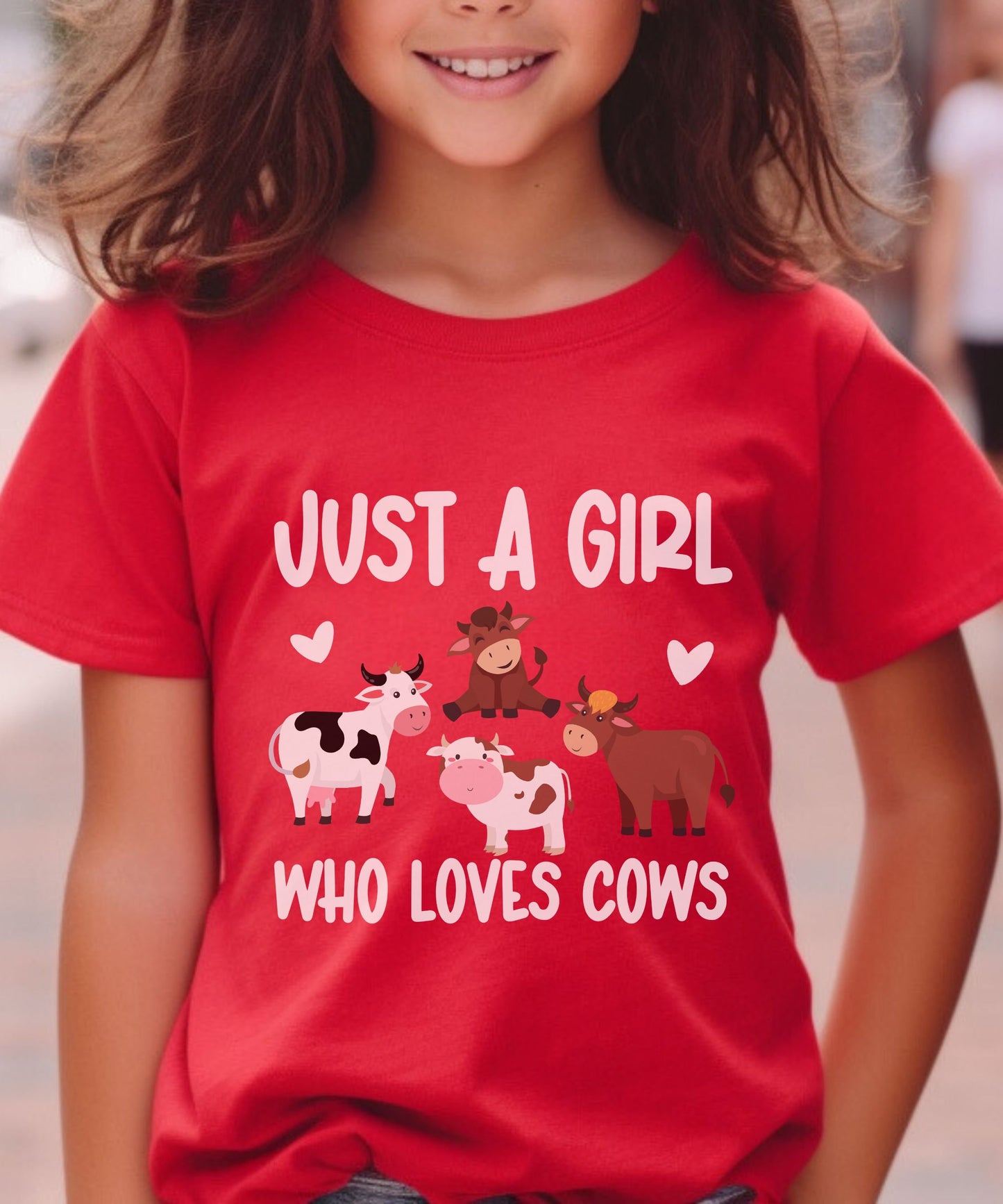 Cow Shirt for Girls Toddler Cow Tshirt Animal Lover Gifts Cow Gift for Kids Cow Birthday Farm Party Just A Girl Who Loves Cows