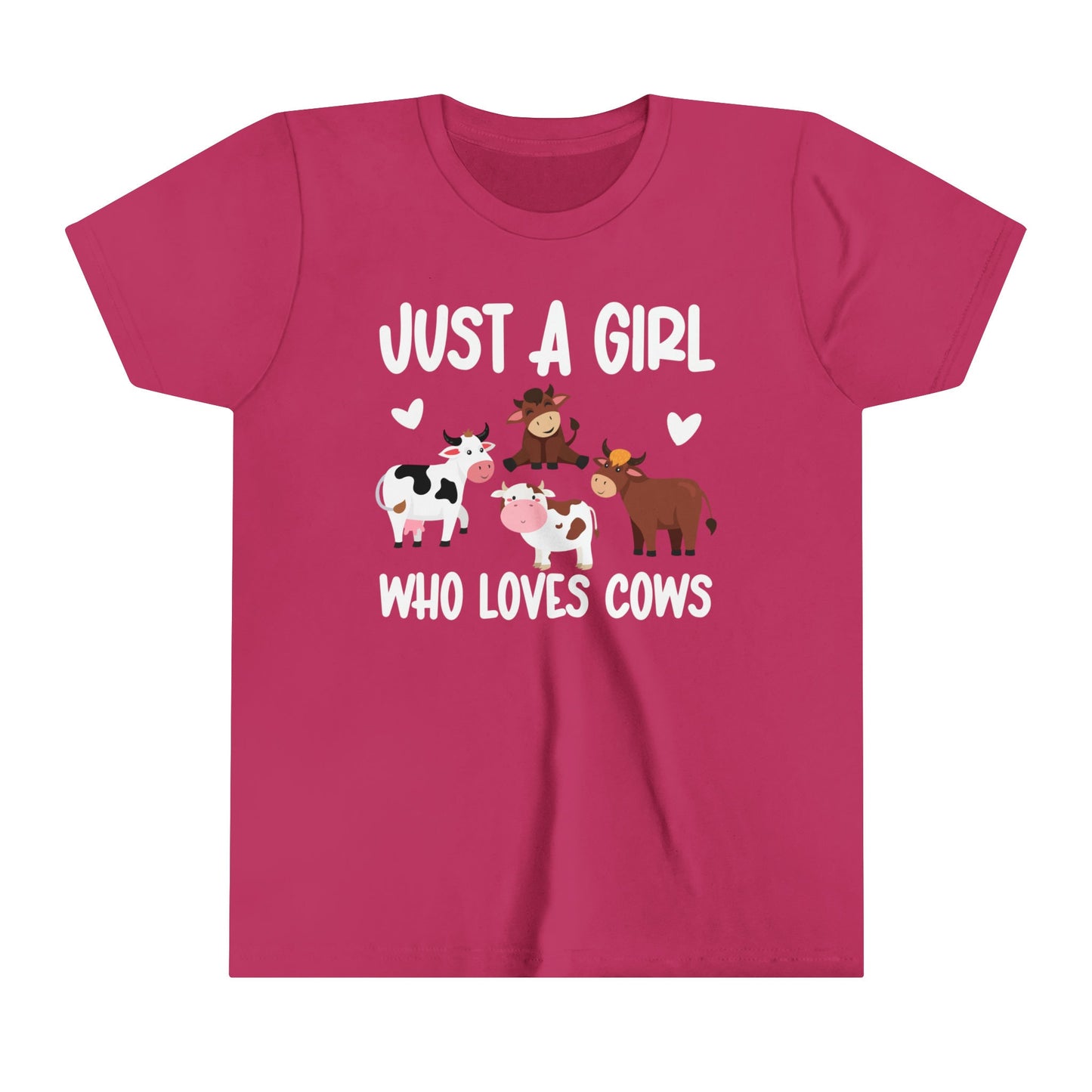 Cow Shirt for Girls Toddler Cow Tshirt Animal Lover Gifts Cow Gift for Kids Cow Birthday Farm Party Just A Girl Who Loves Cows