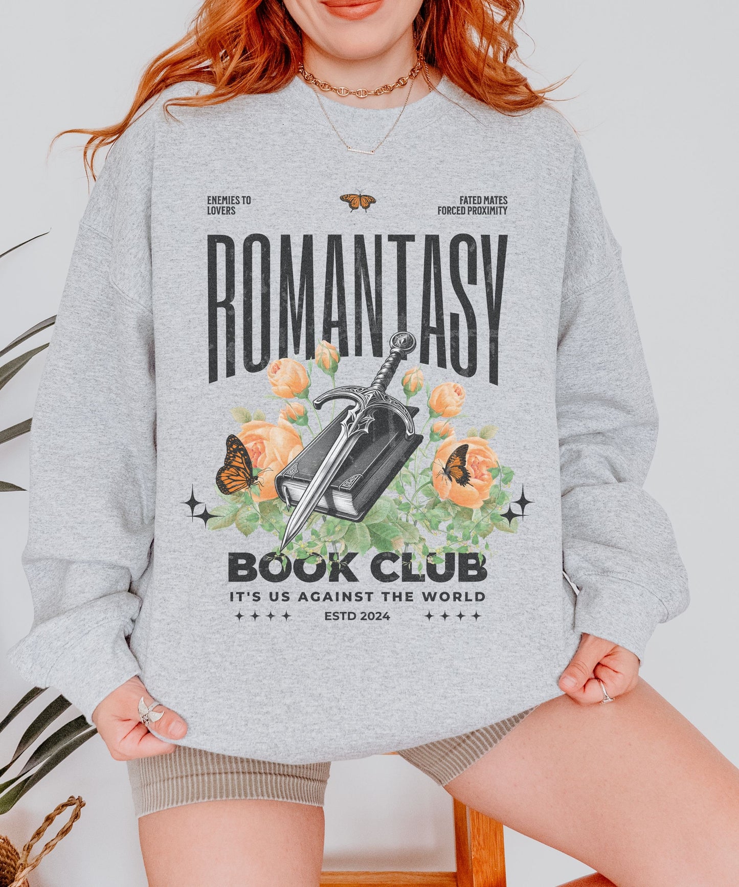 Romantasy Book Club Sweatshirt Fantasy Dark Romance Reading Sweatshirt Book Trope SweatShirt Fae Smut Spicy Book Fated Mate Forced Proximity