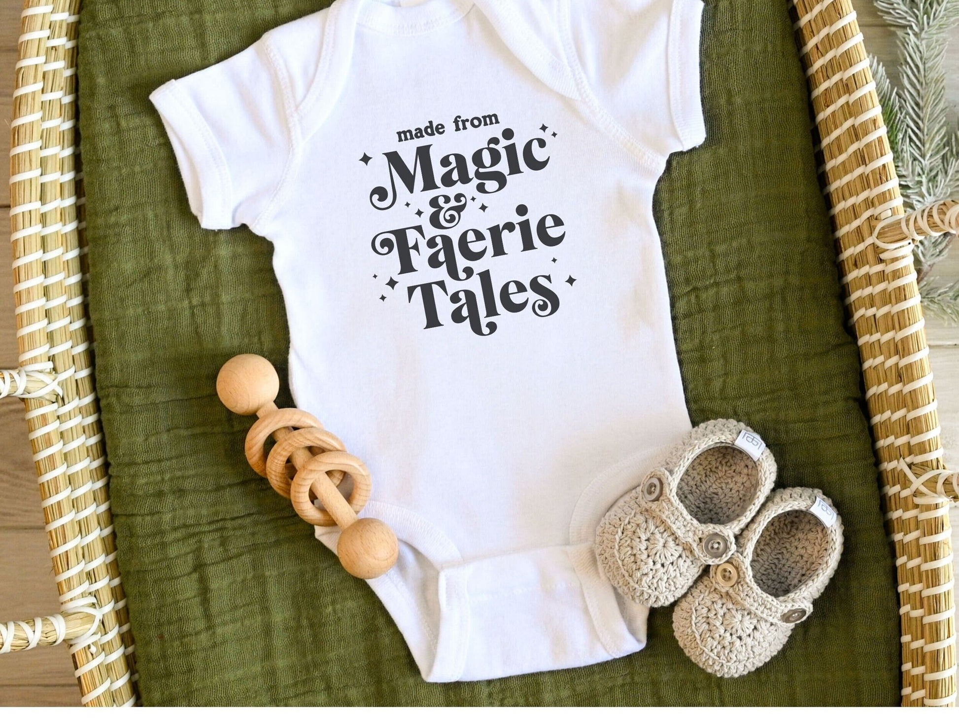 Made From Magic and Faerie Tales Baby Bodysuit, Fae Baby Clothes, Gift for Romantasy Smut Reading Mom Smut Book Club Outfit Baby Gifts